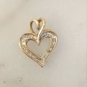 10k gold and white gold with diamond Heart pendant